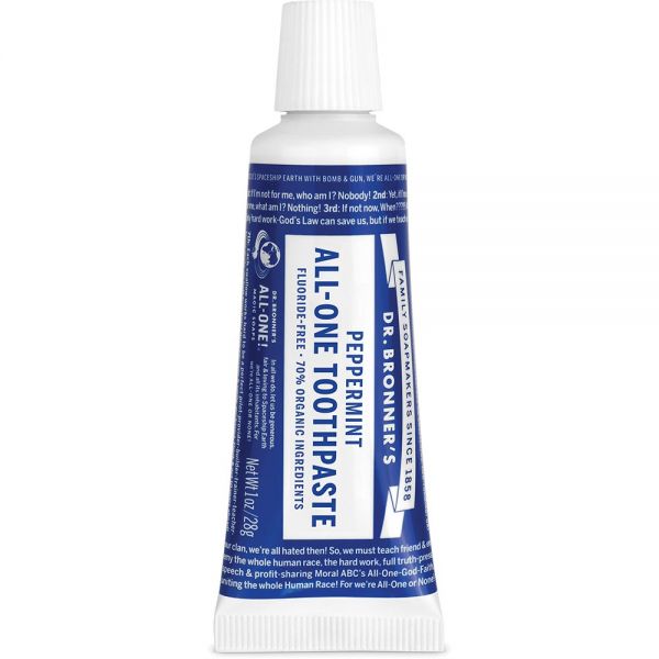 dr. bronner&#39;s peppermint travel toothpaste