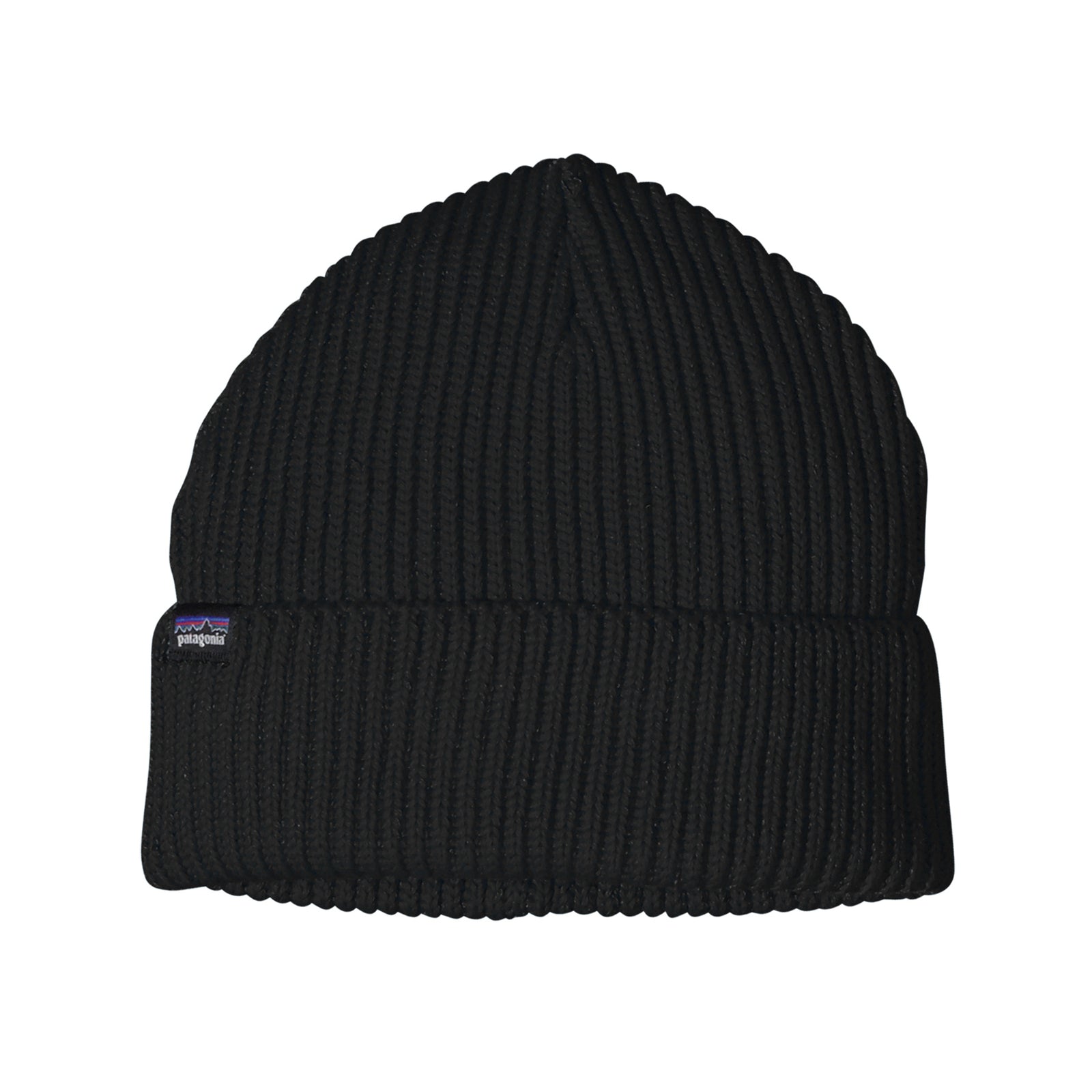 fisherman's rolled beanie in black