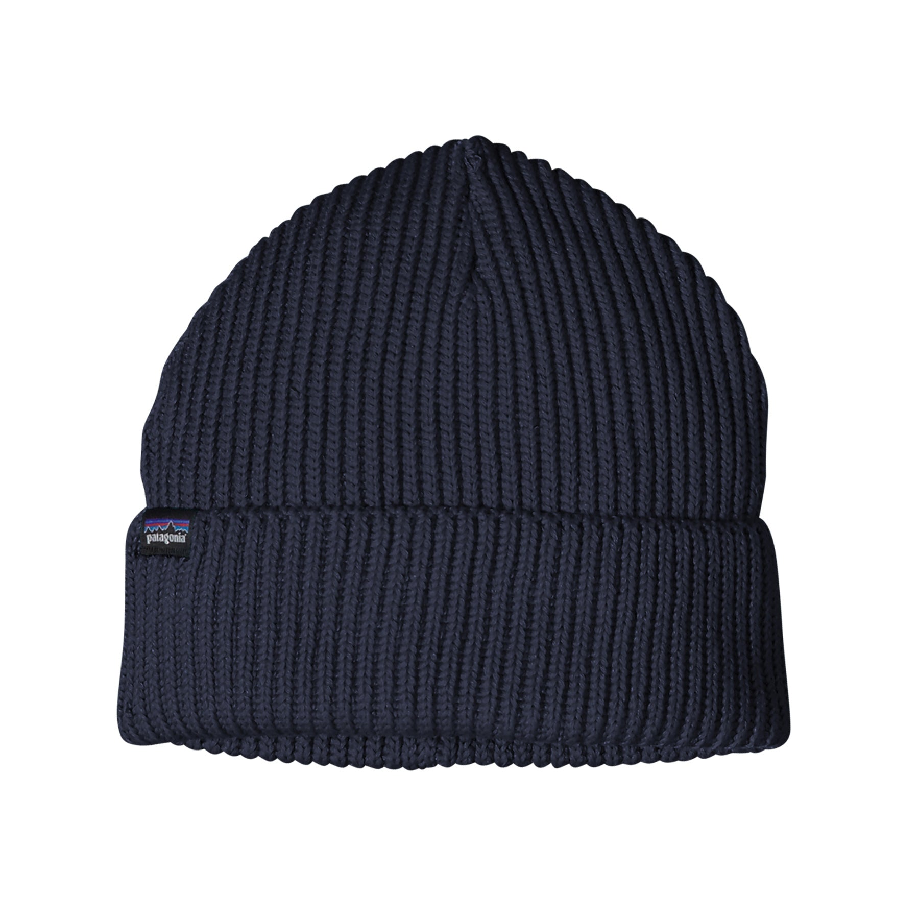 fisherman's rolled beanie in navy blue