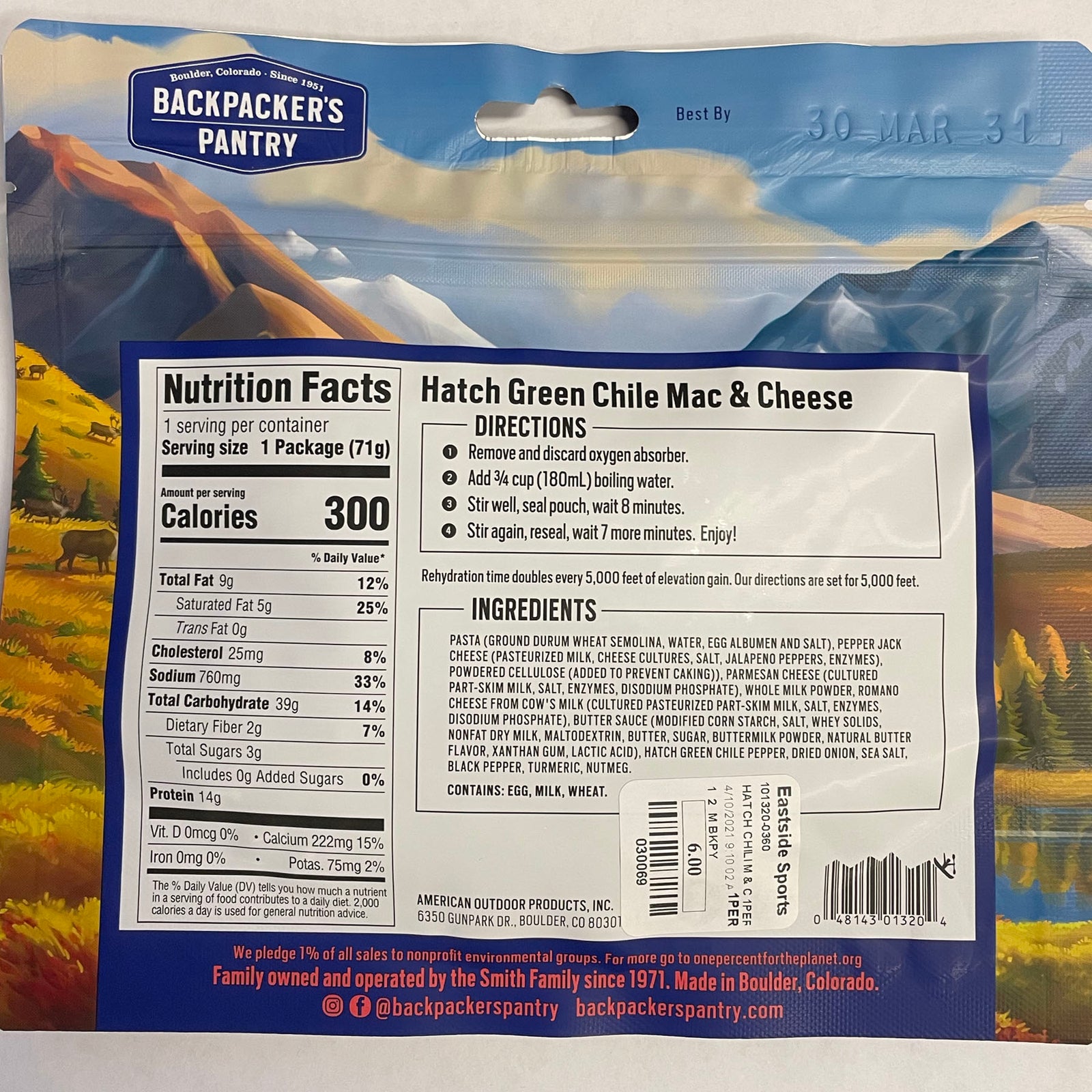 back of package