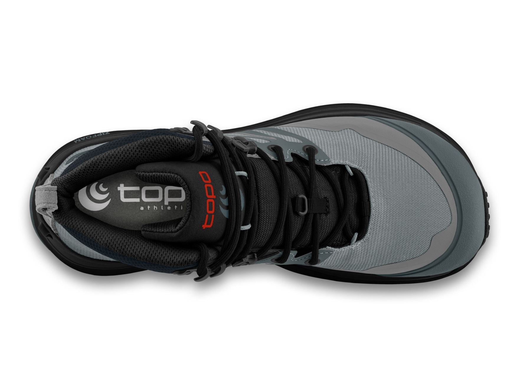 top view of the topo mens trailventure 2 in stone/navy