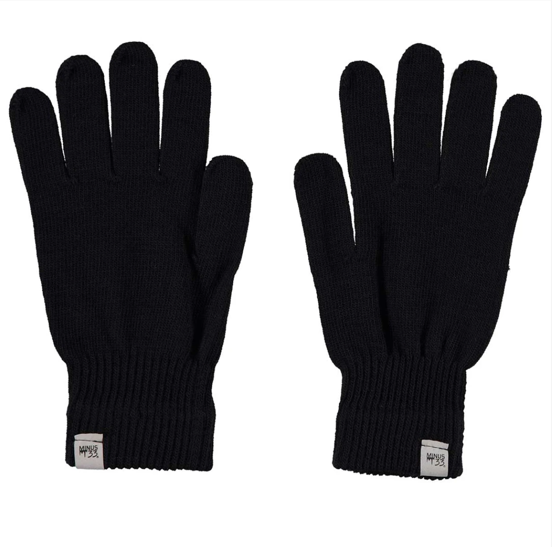 minus33 merino wool glove liners black
