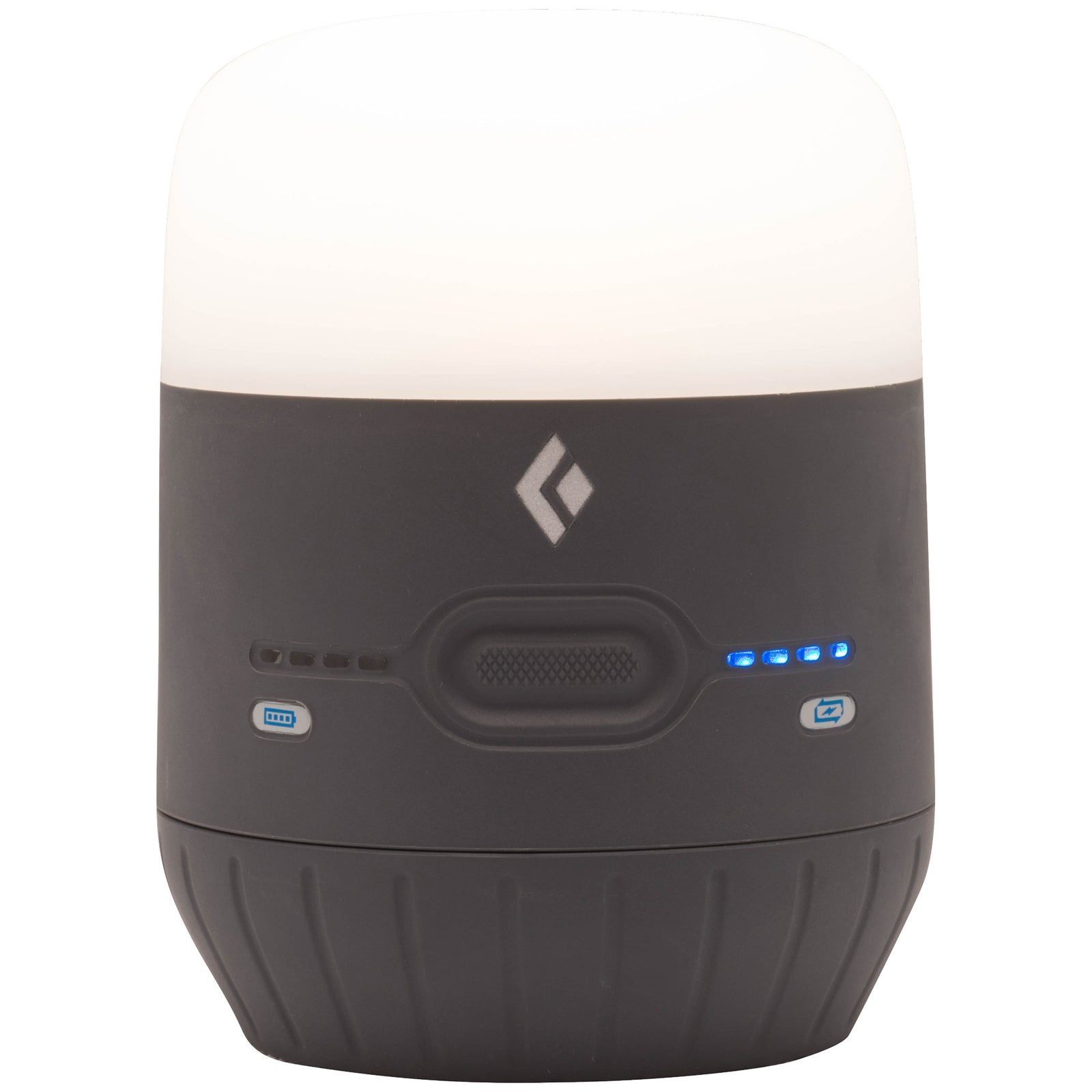 gray lantern in off mode showing battery levels