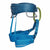 a side view of a blue kid's climbing harness