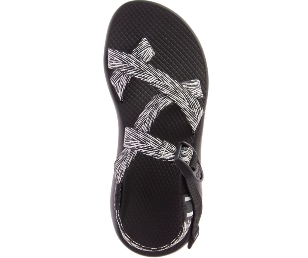 top view of the chaco womens z2 classic sandal in noir