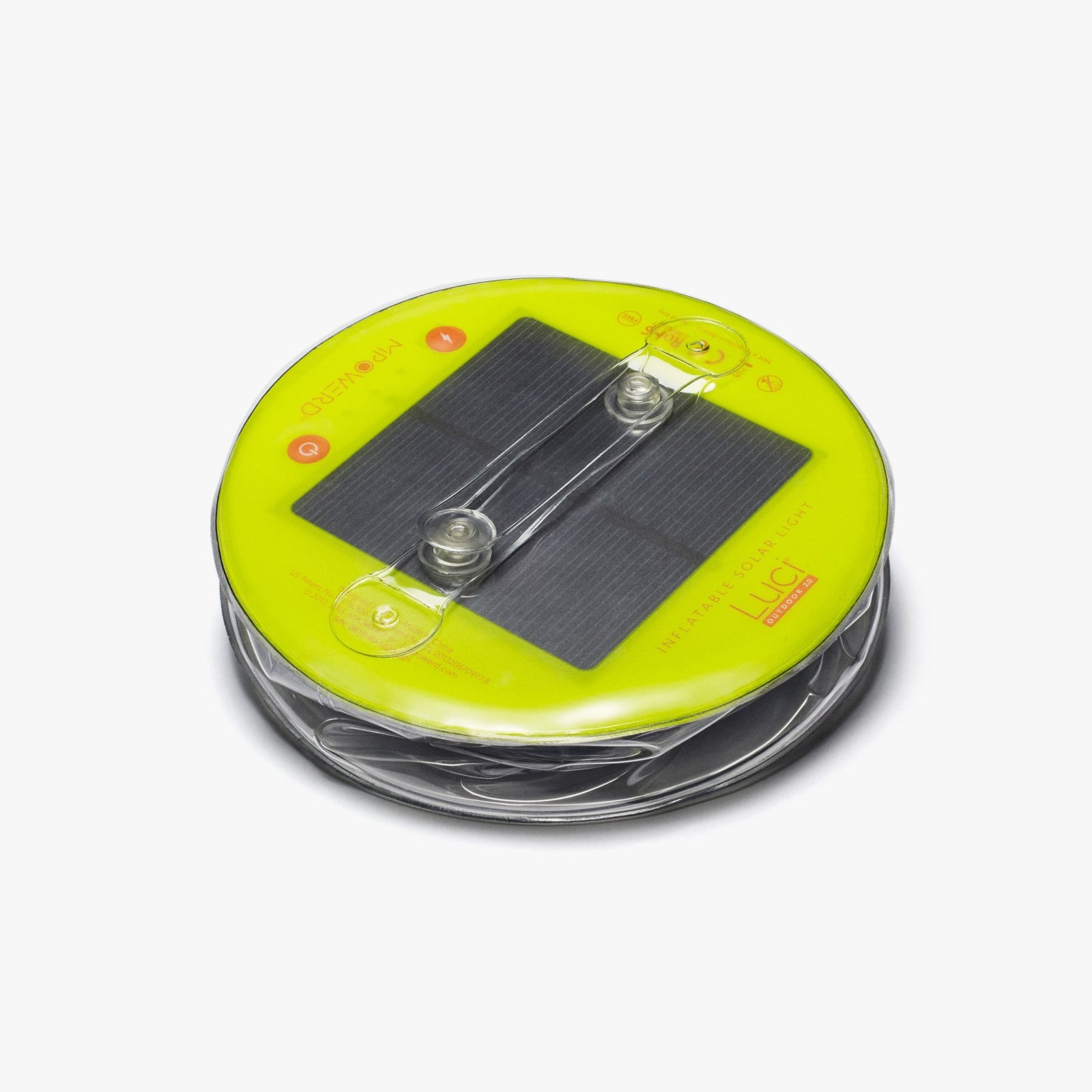 collapsed outdoor 2.0 lantern with solar panel on top