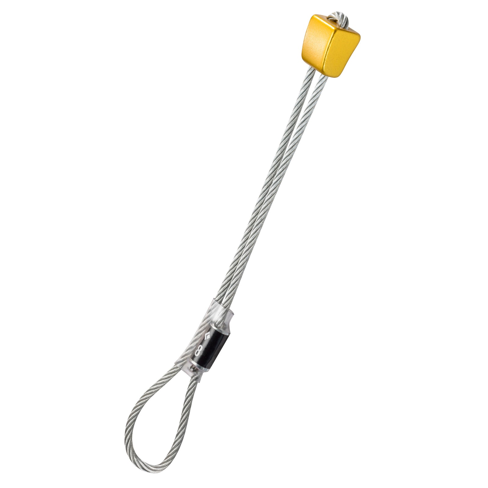 yellow metal ball on wire string. very strong!