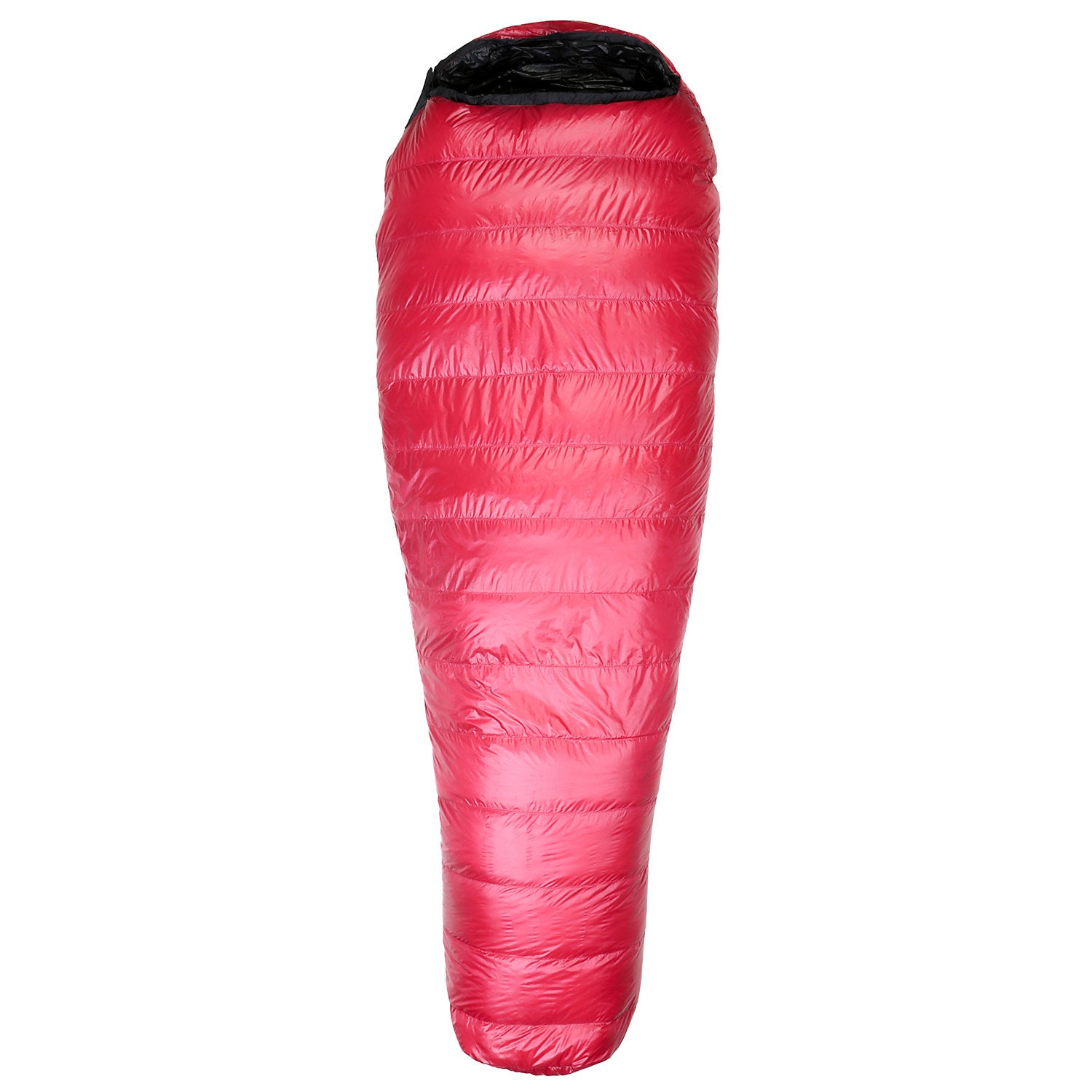 RED SUMMERLITE SLEEPING BAG FULLY ZIPPED UP