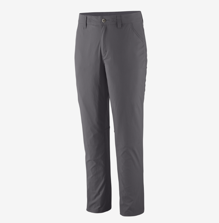 the patagoonia womens quandary pants in forge grey, front view