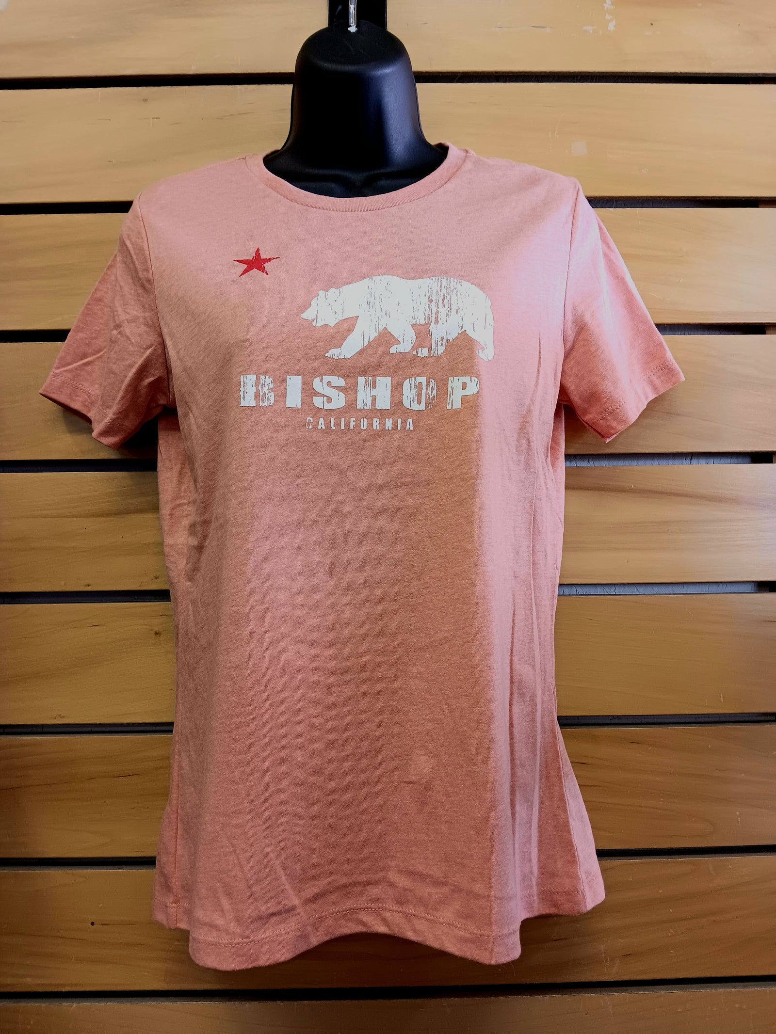 the CA bear bishop tee in women's cut, color sunset