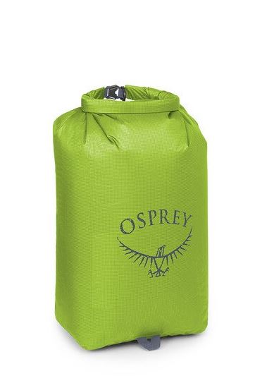 a photo of the osprey ultralight dry sack 20 liter in the color limon green