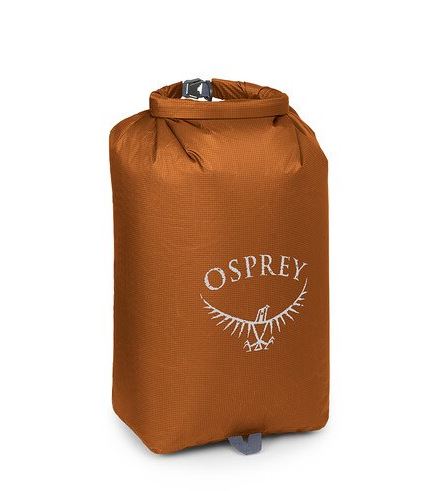 a photo of the osprey ultralight dry sack 20 liter in the color toffee orange