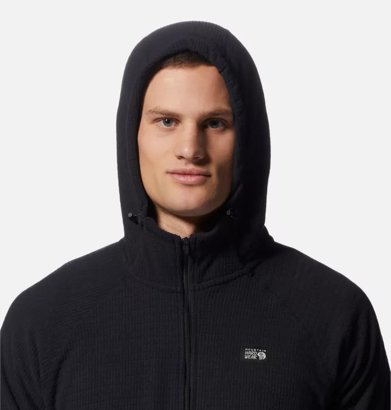 Mountain Hardwear Summit Grid Hoodie Men's, black, hood view