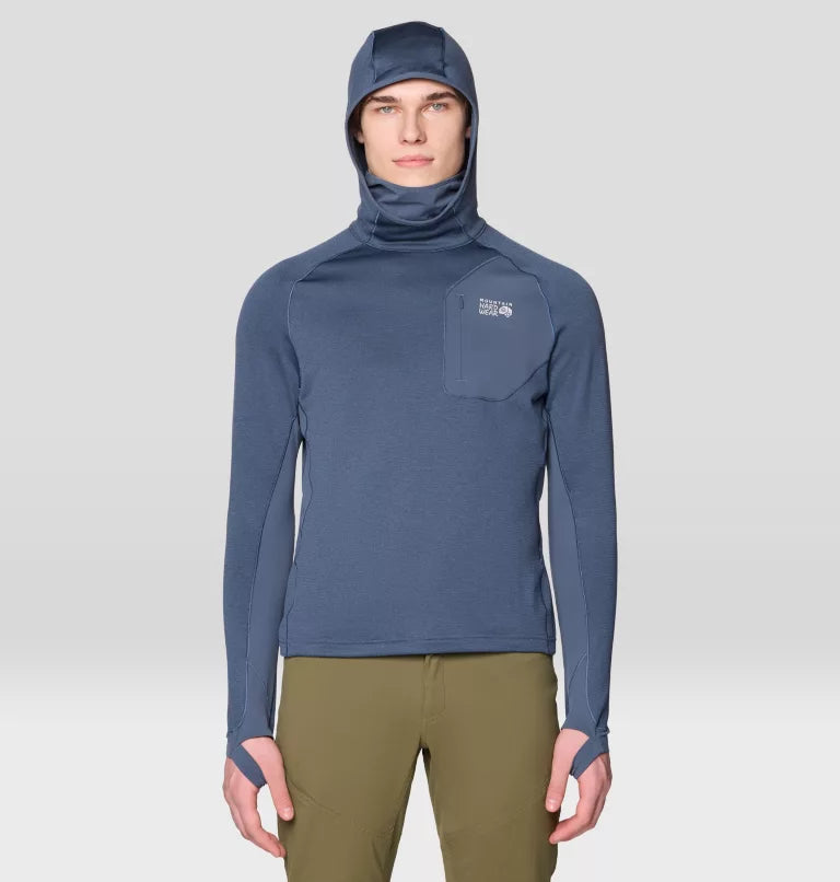 Mountain Hardwear Up First Fleece Hoody Men's in moon blue, front