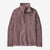 front view of the patagonia womens better sweater quarter zip fleece in the color stormy mauve