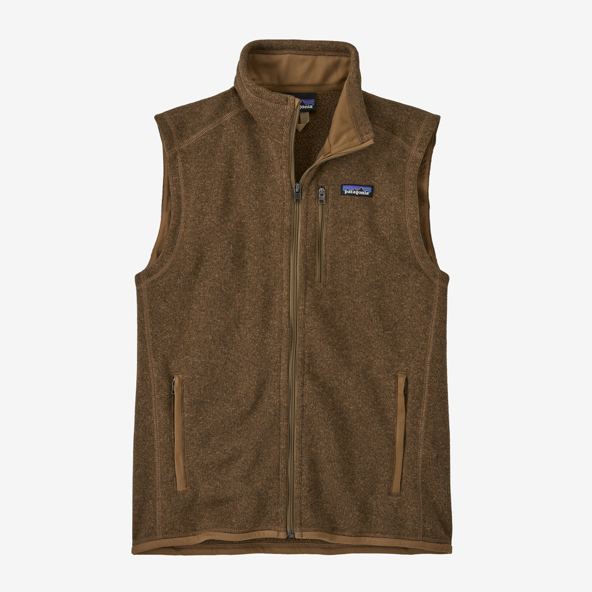 patagonia mens better sweater vest in coriander brown