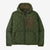 the diamond quilted bomber hoody in torrey pine green from the front 