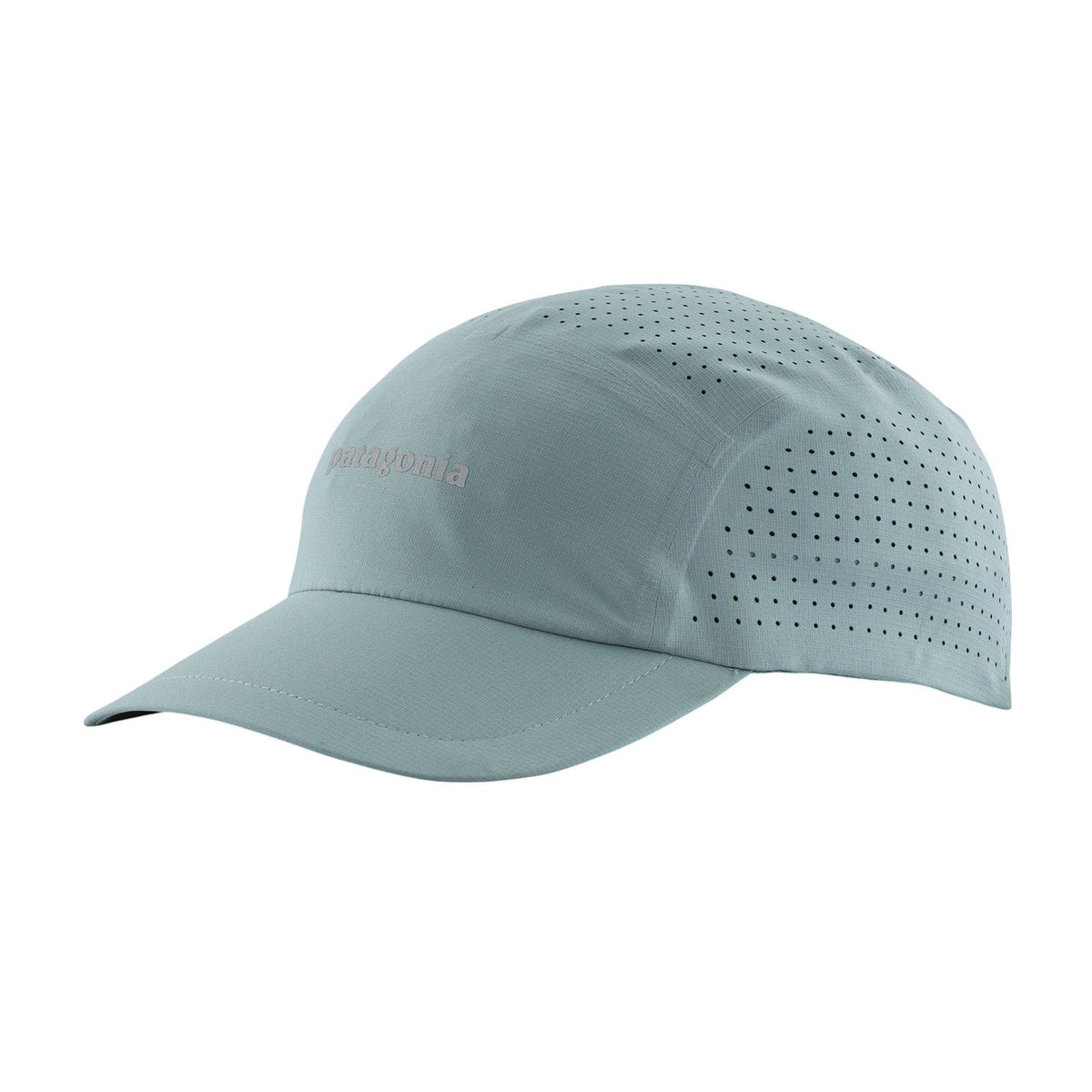 Light blue cap with perforated design on a white background