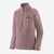 the patagonia r1 air zip neck in the color stormy mauve, front view