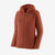 front view of the womens patagonia r1 air full zip hoody in the color burnished red