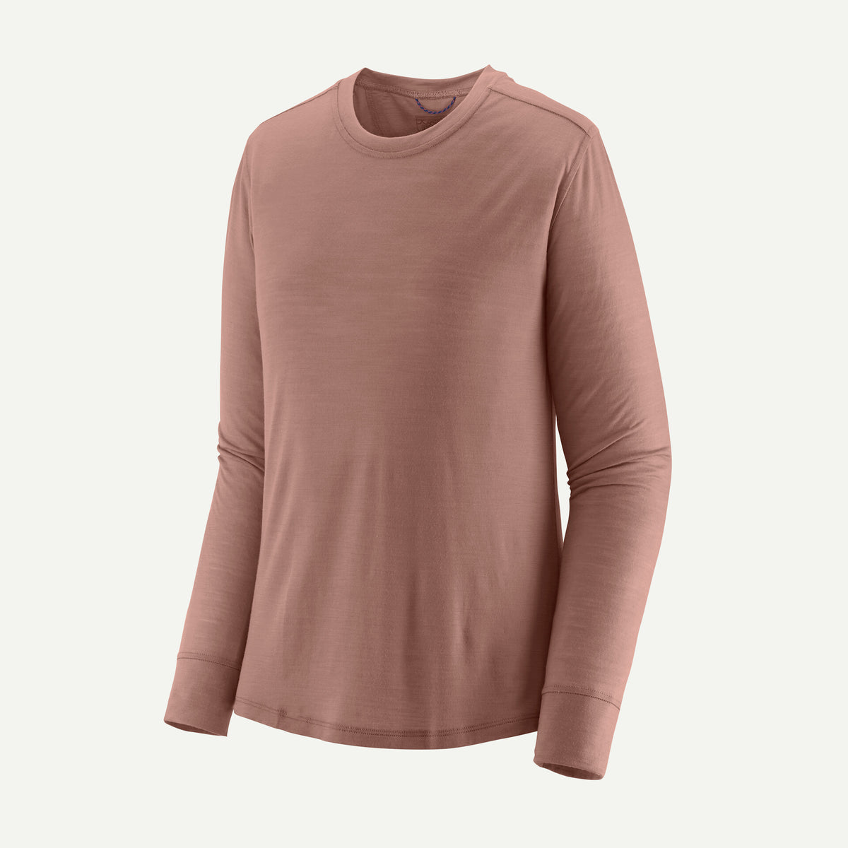 A women's long-sleeve crewneck shirt in a dusty rose or mauve color, shown on a plain white background.