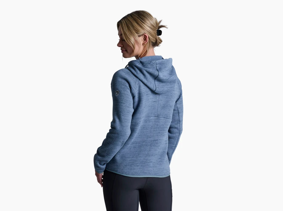 Kuhl Avaline Hooded Jacket Women's in color metal blue, back