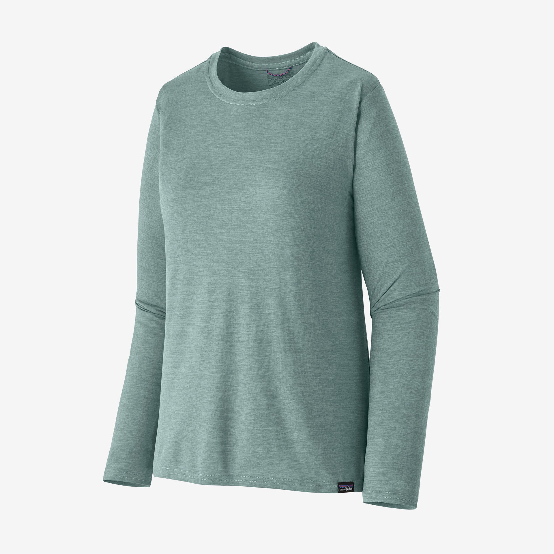 a front view of the patagonia womens long sleeve capilene cool daily shirt in the color Thermal Blue - Light Thermal Blue X-Dye