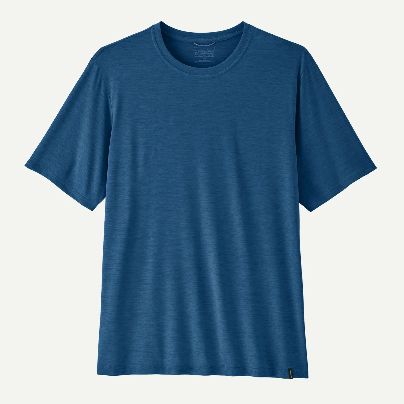 Blue t-shirt on a light gray background