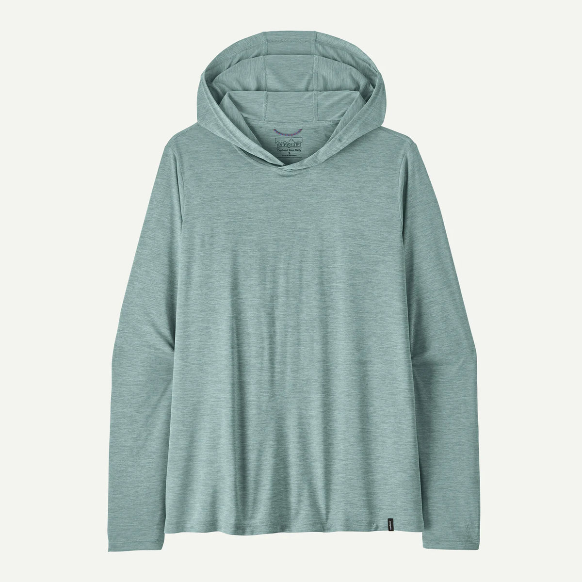 Light blue hooded shirt on a white background