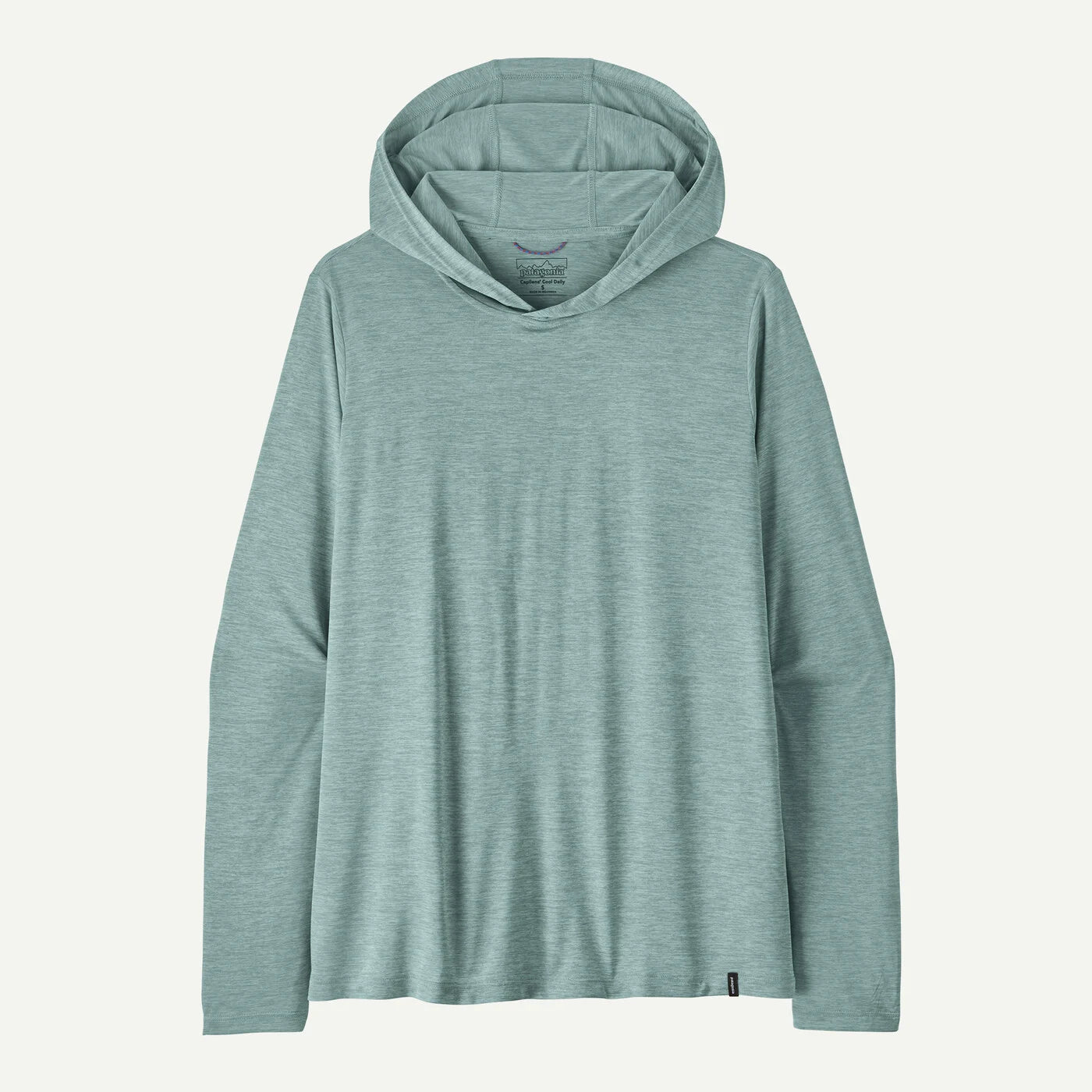 Light blue hooded shirt on a white background