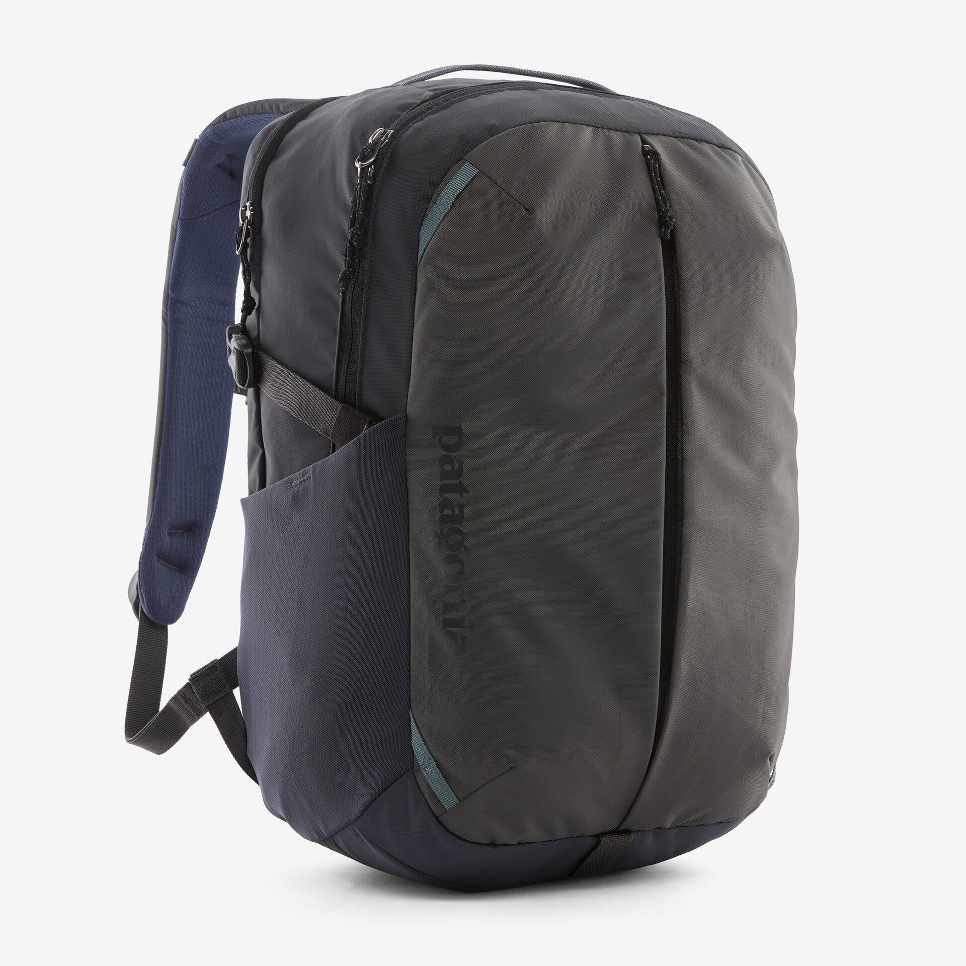 a photo of the patagonia refugio daypack 26 litres in the color smolder blue, front view 