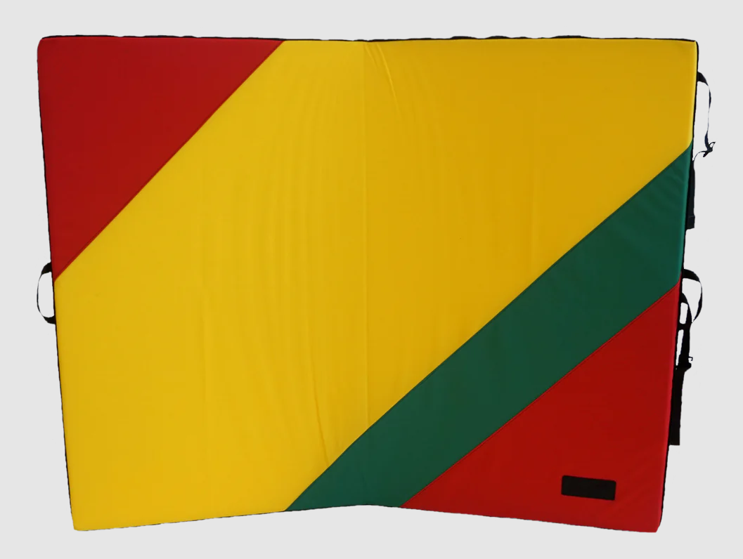 organic 5 inch pad in yellow with red and green