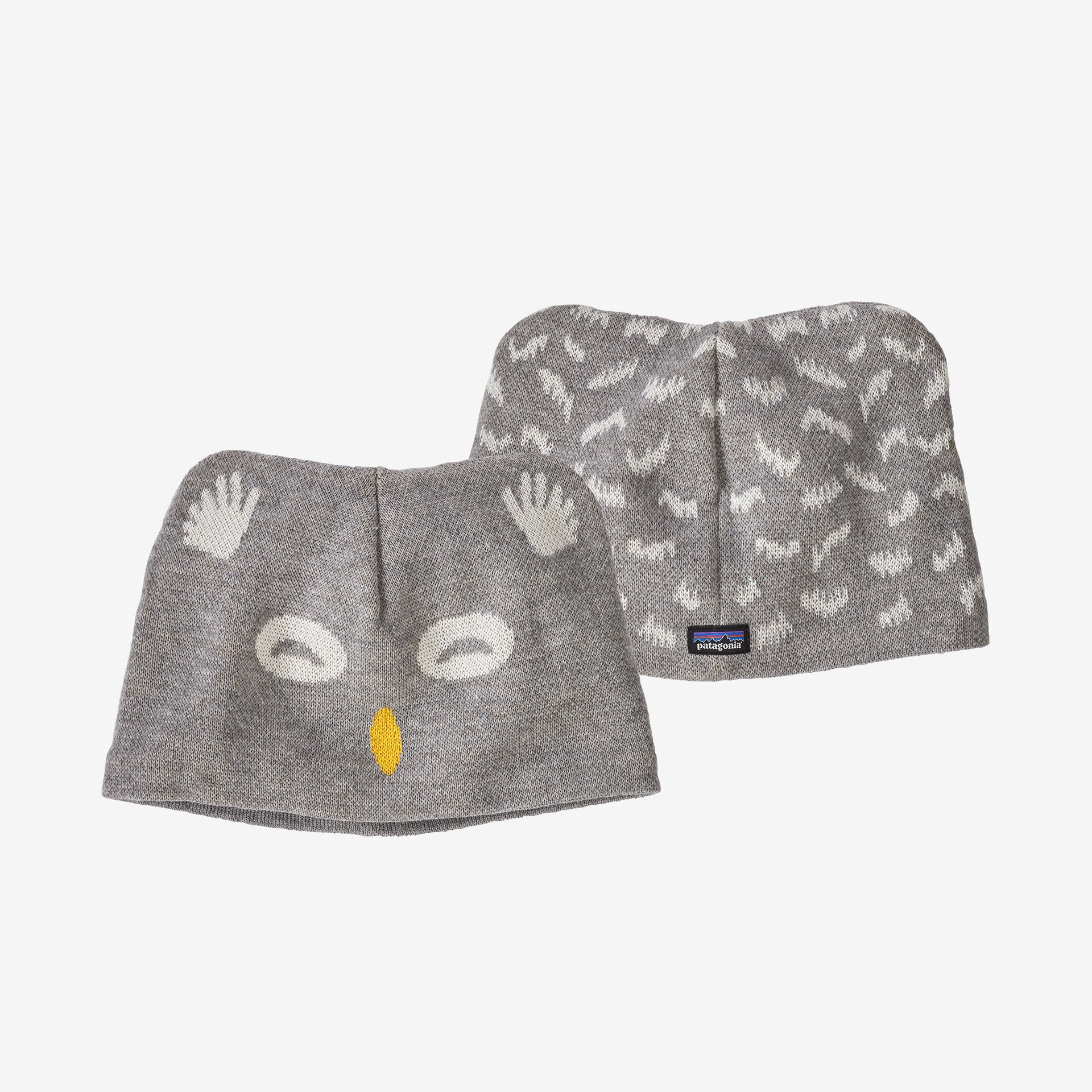 Baby Animal Beanie, Owl, front and back view