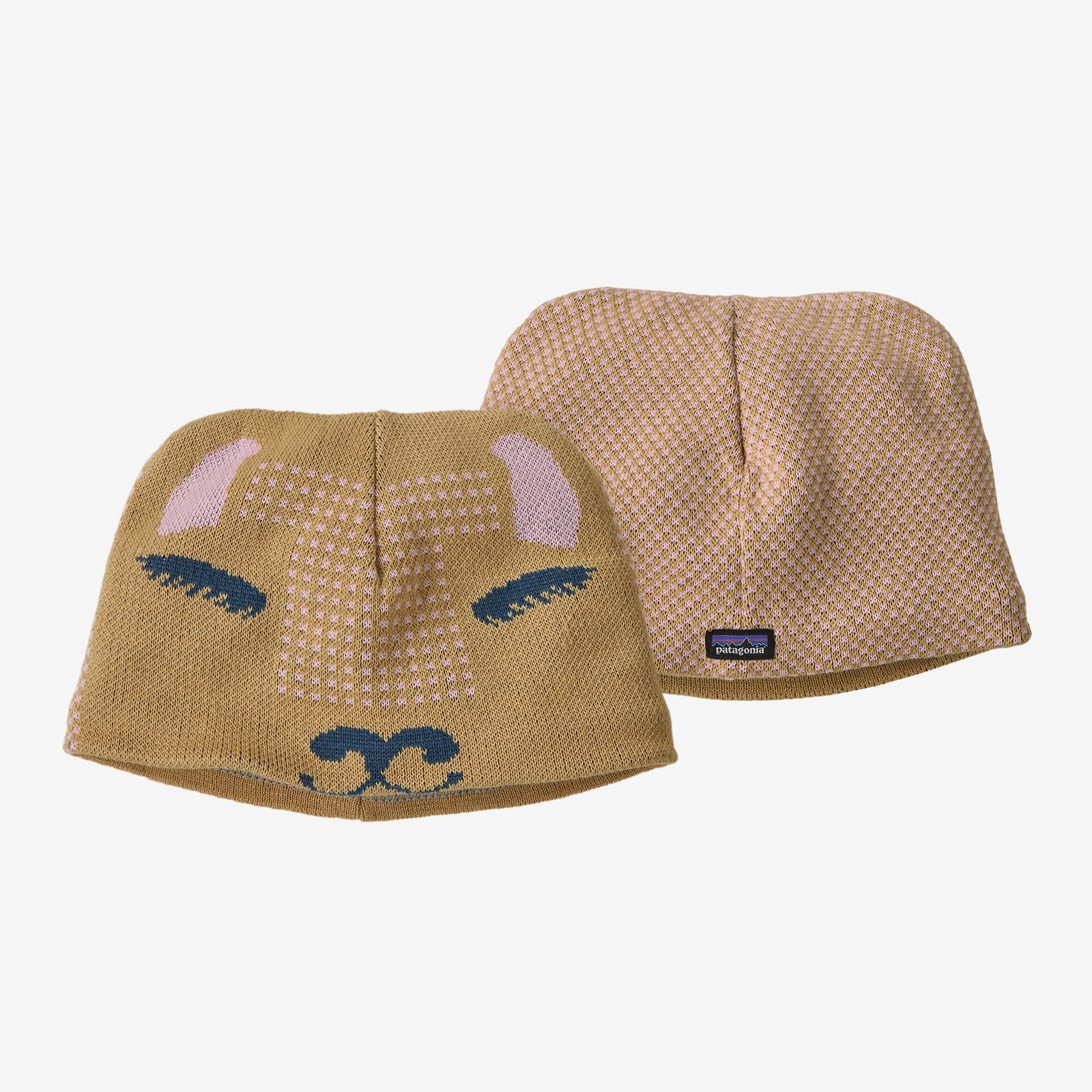 Baby Animal Beanie, Guanaco, front and back view