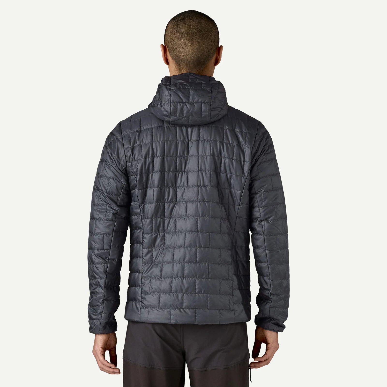 Patagonia Nano Puffy Hoody Men's, smolder blue, on model, back