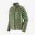 patagonia womens down sweater jacket in the color terrain green, front view