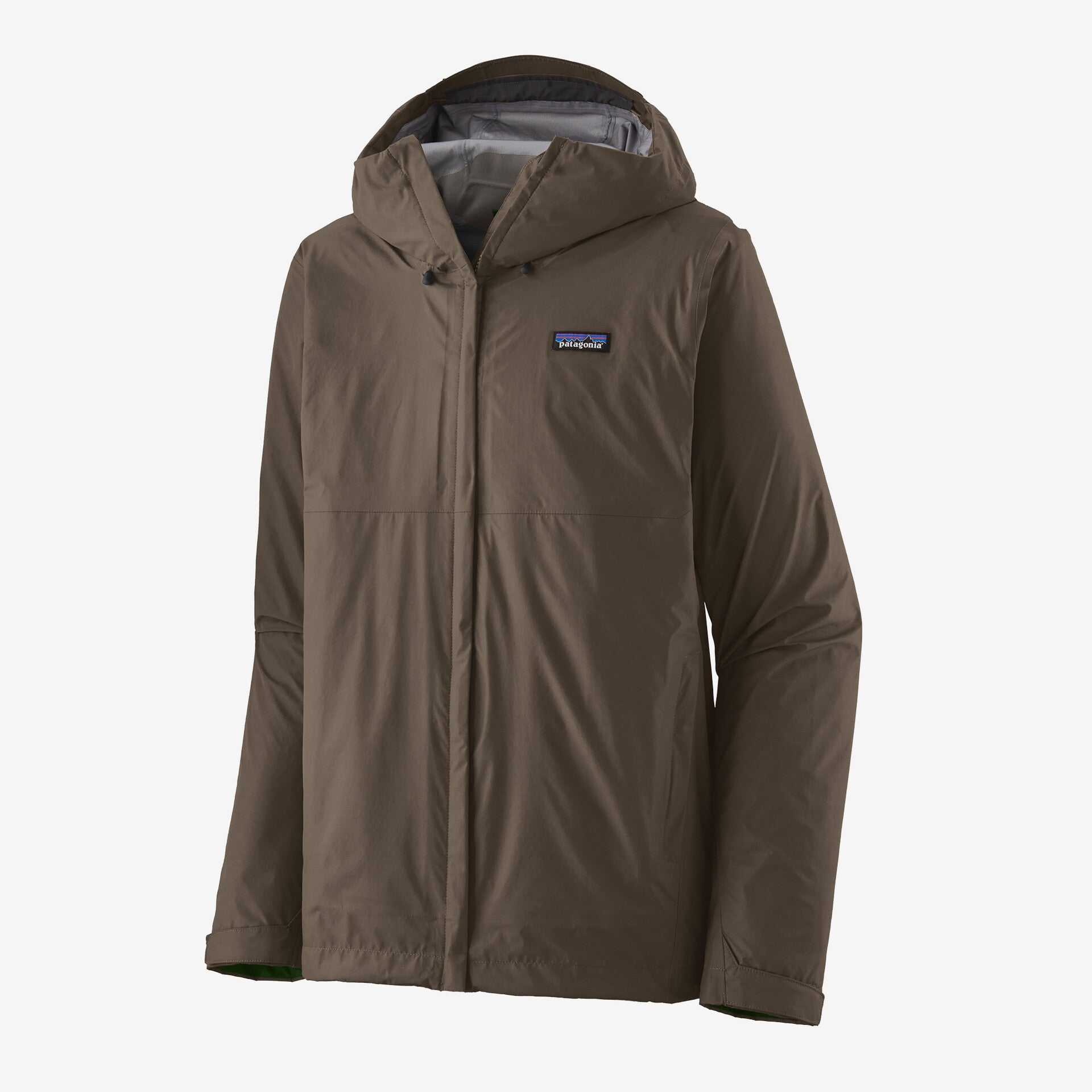 the patagonia mens torrentshell rain jacket in the color dark walnut