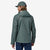 Model wearing Patagonia Torrentshell Jacket in nouveau green, back