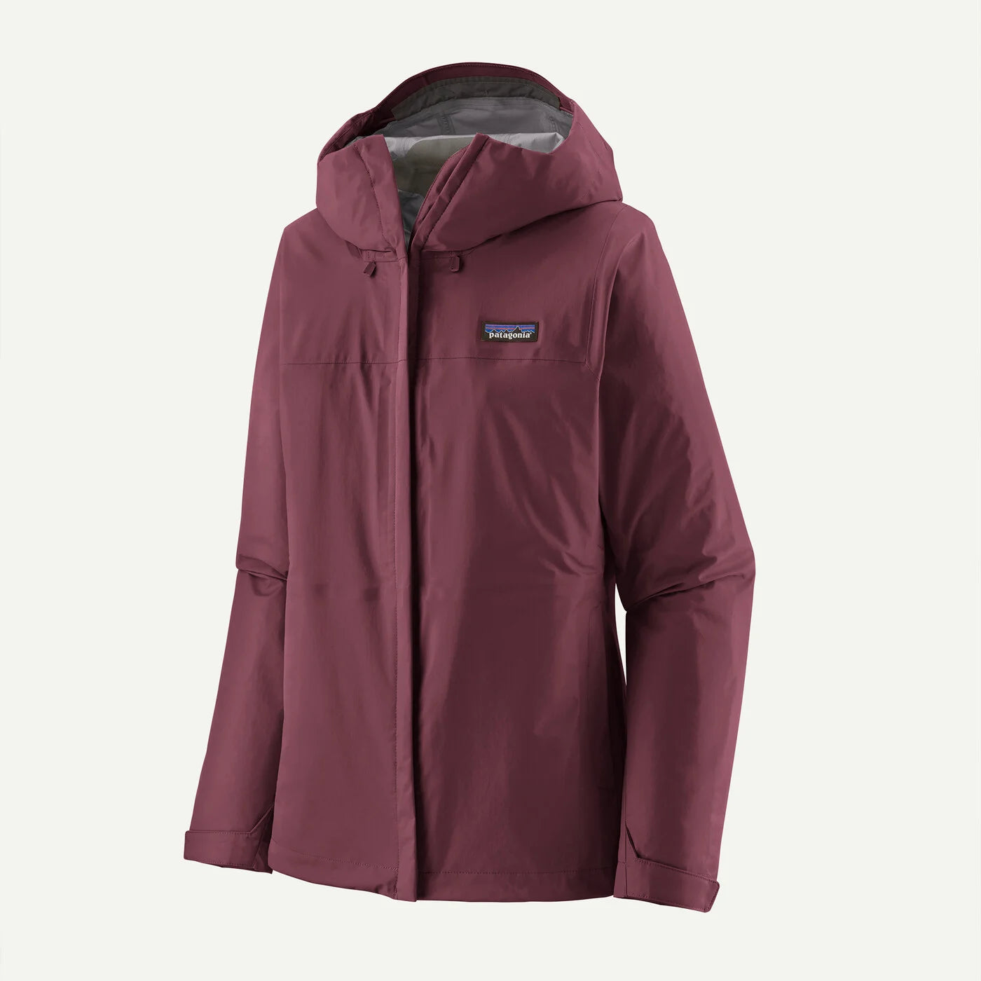 Brown raincoat with a visible brand logo on a light gray background