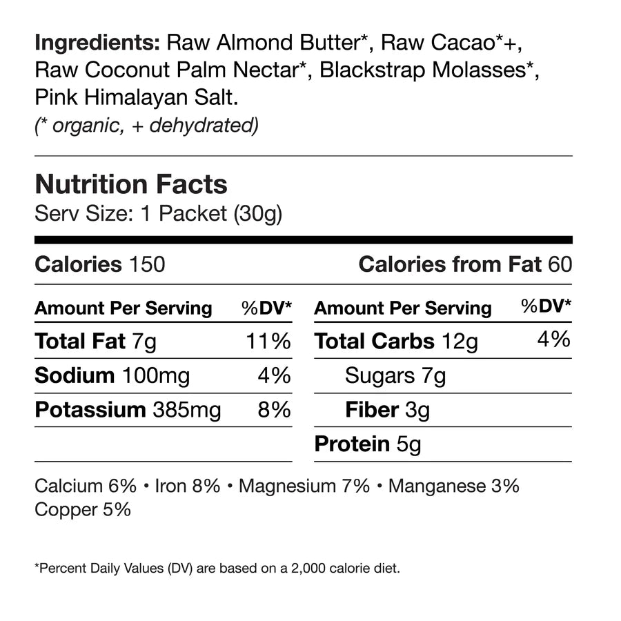 Nutrition facts label for a product with ingredients listed above it.