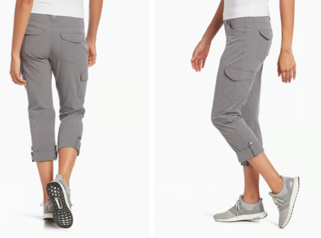 model wearing gray pants