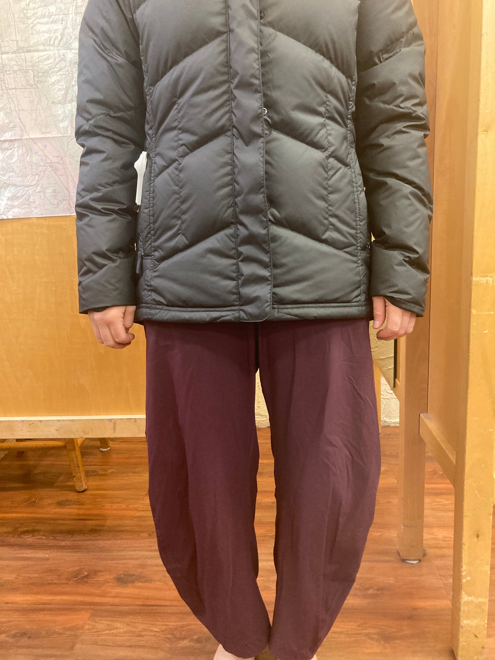 a woman wearing the patagonia down with it parka