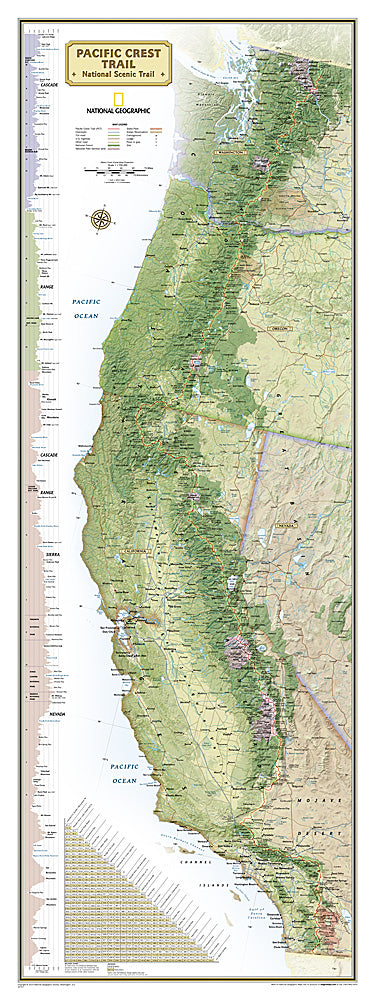 National Geographic Maps PCT Map Poster