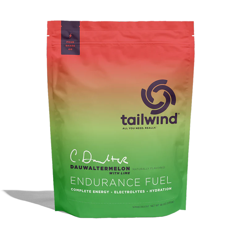 Tailwind endurance fuel Dauwaltermelon flavored package with a gradient design on a white background