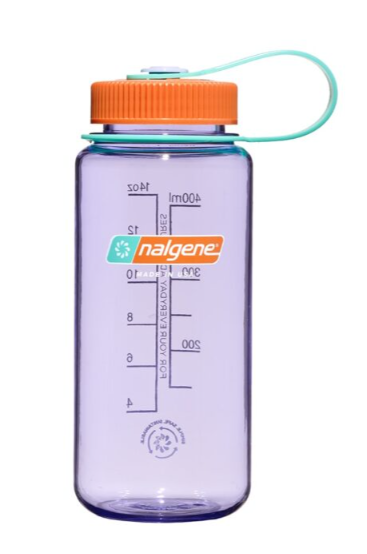 nalgene sustain 16 oz wide mouth water bottle in the color amethyst