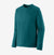 patagonia mens long sleeve capilene cool daily shirt in the color belay blue front view