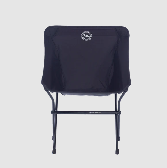 the big agnes mica basin camp chair in the color black, front view