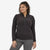 a photo of the patagonia womens r1 air zip neck in black, front view on a model