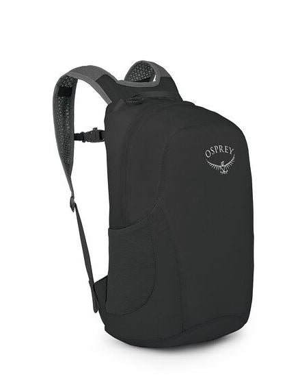 a photo of the osprey ultralight stuff pack in the color black, front view