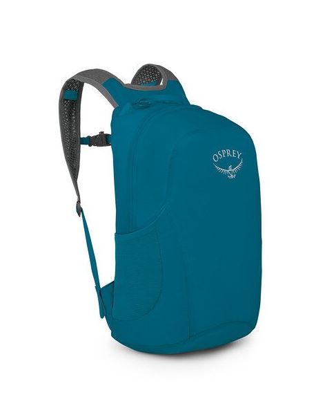a photo of the osprey ultralight stuff pack in the color waterfront blue, front view 
